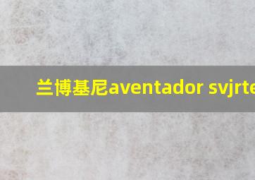 兰博基尼aventador svjrter